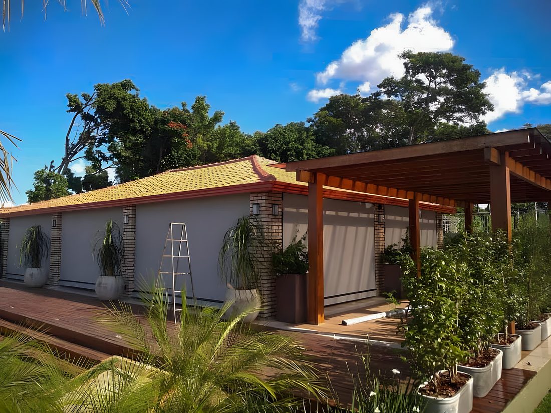 Obra de cortinas da Dinâmica Toldos em Brasília 1